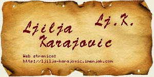Ljilja Karajović vizit kartica